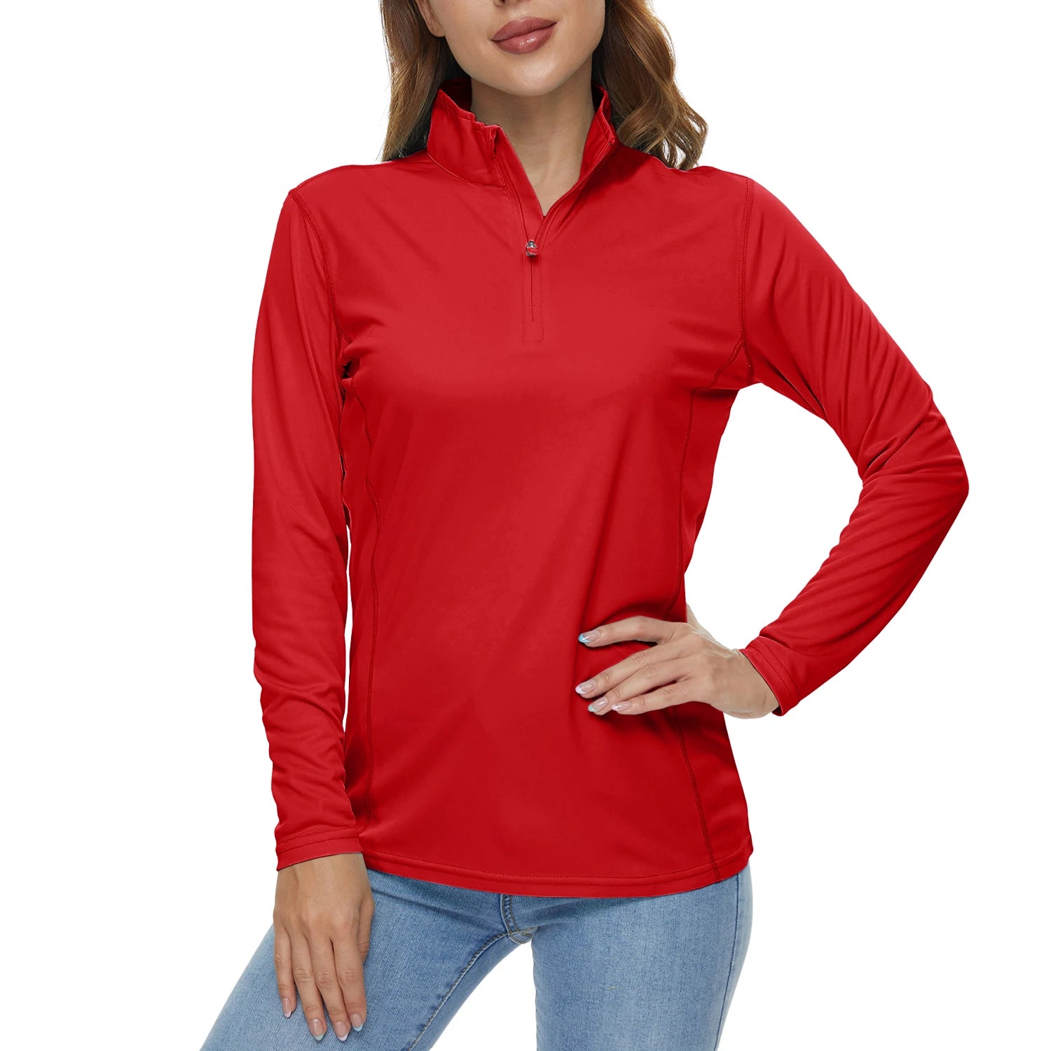 TACVASEN UPF50+ Sneldrogende prestatie-T-shirts met lange mouwen Dameszonbescherming Hardlopen Wandelen Vissen T-shirts Tops Outdoor