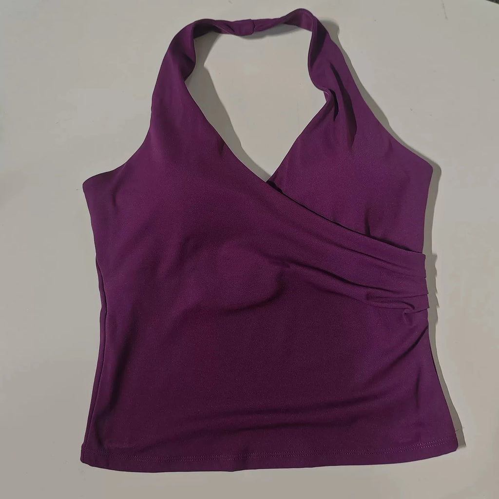 Aurelia Sun Halter V-Neck Sports Bra – Blue – image 5