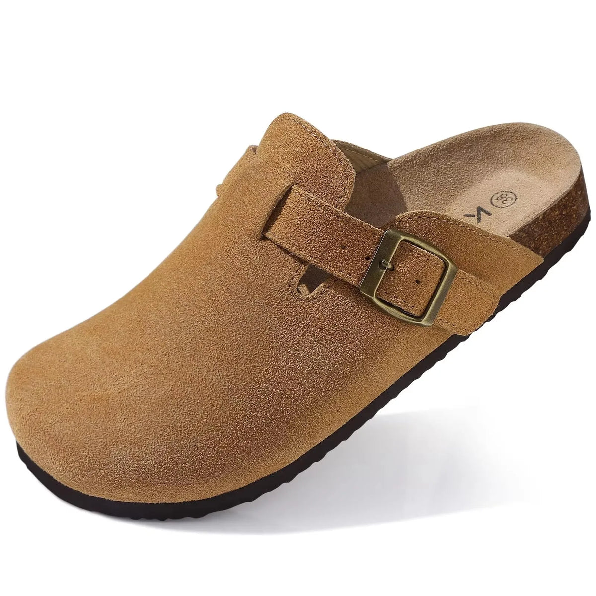 Suede-Look Cork Footbed Clogs