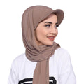 Pre-Tied Brimmed Scarf Cap