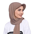 Pre-Tied Brimmed Scarf Cap