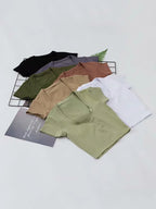 U-Neck Fitted Crop Tee