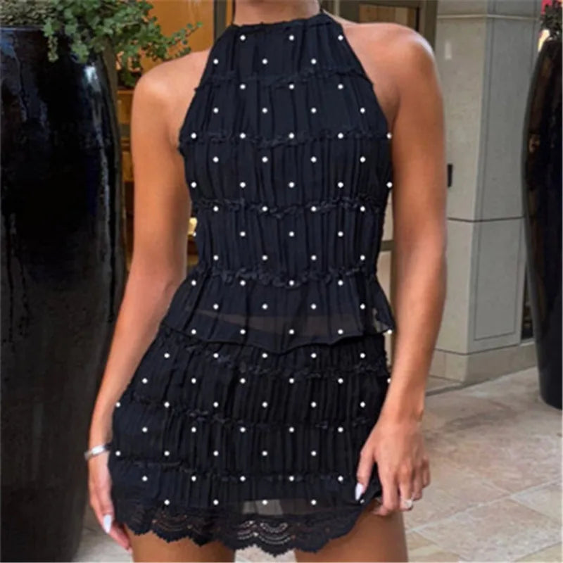 Lace Mesh Two-Piece Set