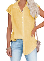 Cotton-Linen Short-Sleeve Relaxed T-Shirt