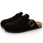 Suede Cork-Footbed Mules