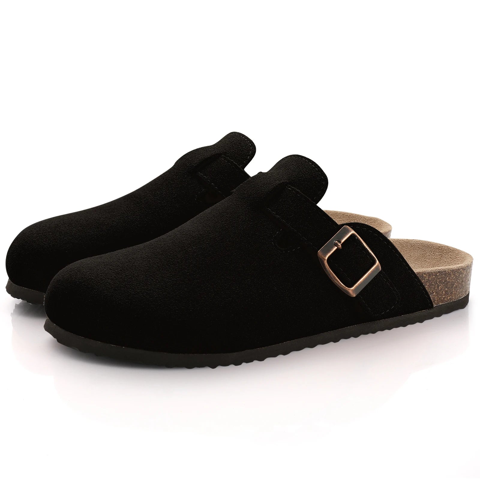 Suede Cork-Footbed Mules