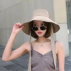 Tie-Strap Wide Brim Bucket Hat