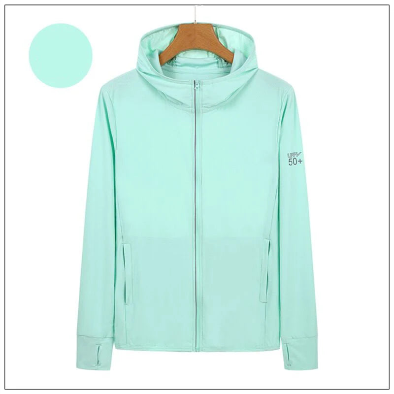 UPF50+ Sun Protection Jacket for Men and Women Sports Clothing Ice Silk skin Coat for Walking Travel and Fishing Sports
