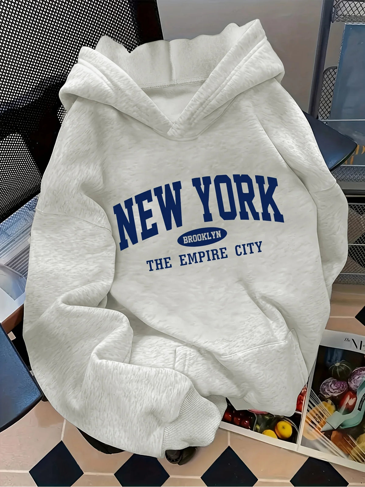 Letter-Print Pullover Hoodie