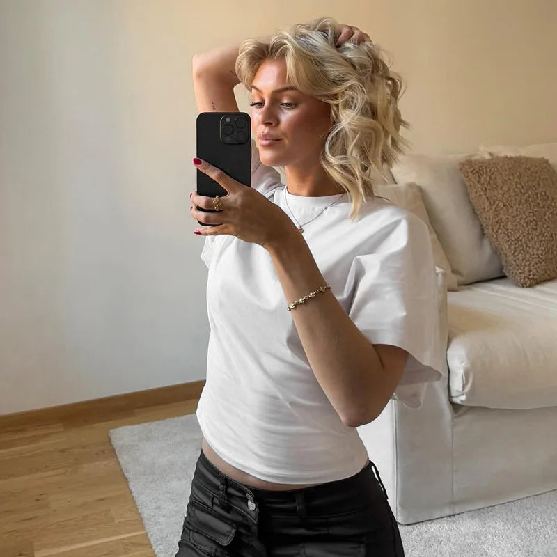 Corset-Seam Cropped Tee