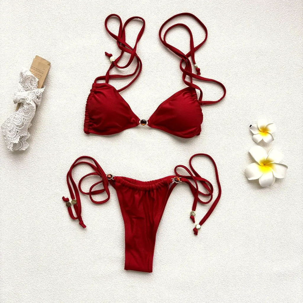 Crystal Bandeau Bikini & Cover-Up Set