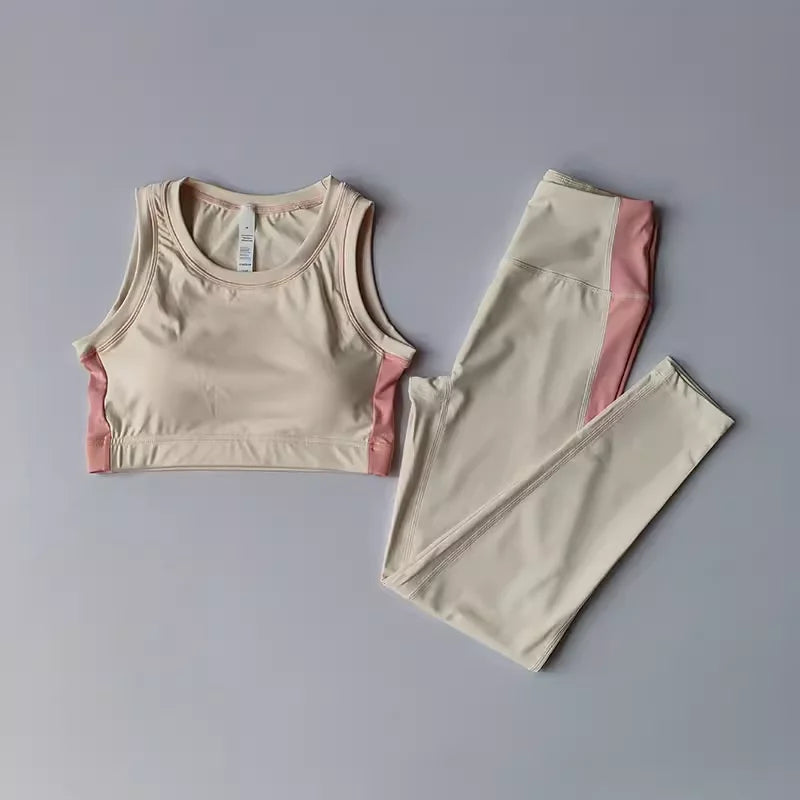 Aurelia Sun High-Waist Yoga Set – Pink – image 10