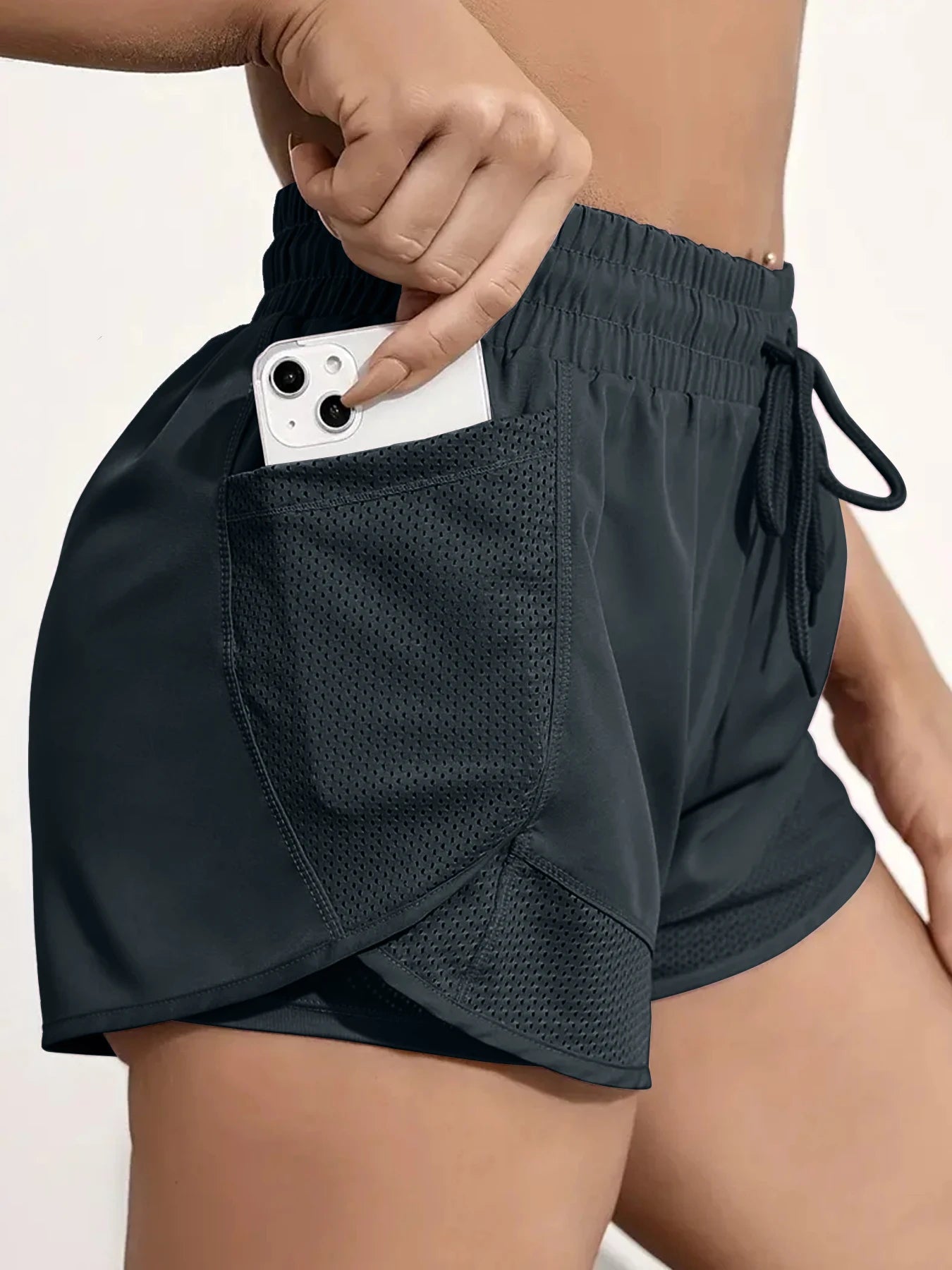 Aurelia Sun 2-in-1 Pocket Training Shorts – Dark Grey – image 10