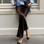 Lustre High-Waist Wide-Leg Trousers