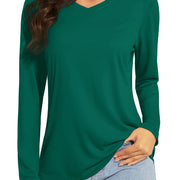 TACVASEN Summer UPF 50+ Long Sleeve T-Shirts Womens Sun Protection V Neck Fashion Tee Shirts Quick Dry Outdoor Hiking Pullover