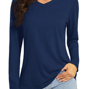 TACVASEN Summer UPF 50+ Long Sleeve T-Shirts Womens Sun Protection V Neck Fashion Tee Shirts Quick Dry Outdoor Hiking Pullover