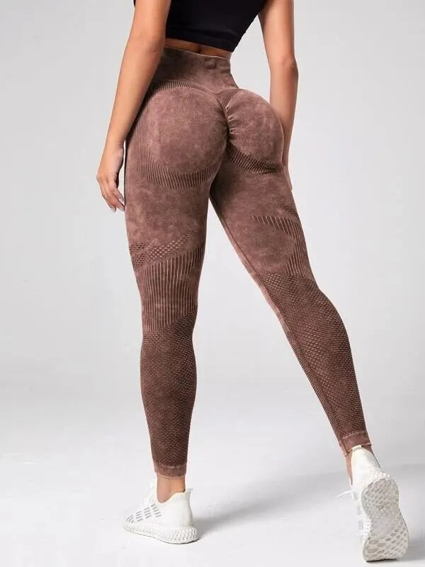 Aurelia Sun Tie-Dye High-Waist Leggings – Brown – image 9