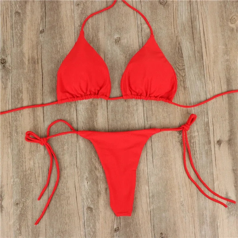 Aurelia Sun Halter Tie-Side Bikini – Blue – image 10