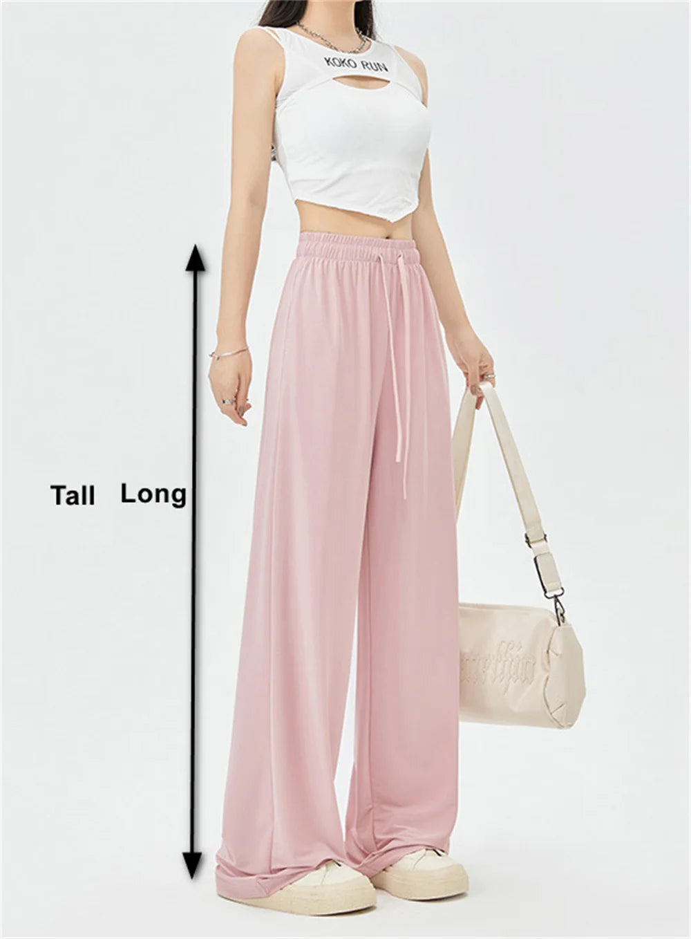 Summer Ice  Pants  Wide Leg Petite To Regular UPF50+  Sunscreen Pants, Breathable, Thin, Hanging Casual Pants Elastic Stretchy