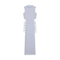 Cross-Front Cut-Out Midi Dress