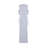 Cross-Front Cut-Out Midi Dress