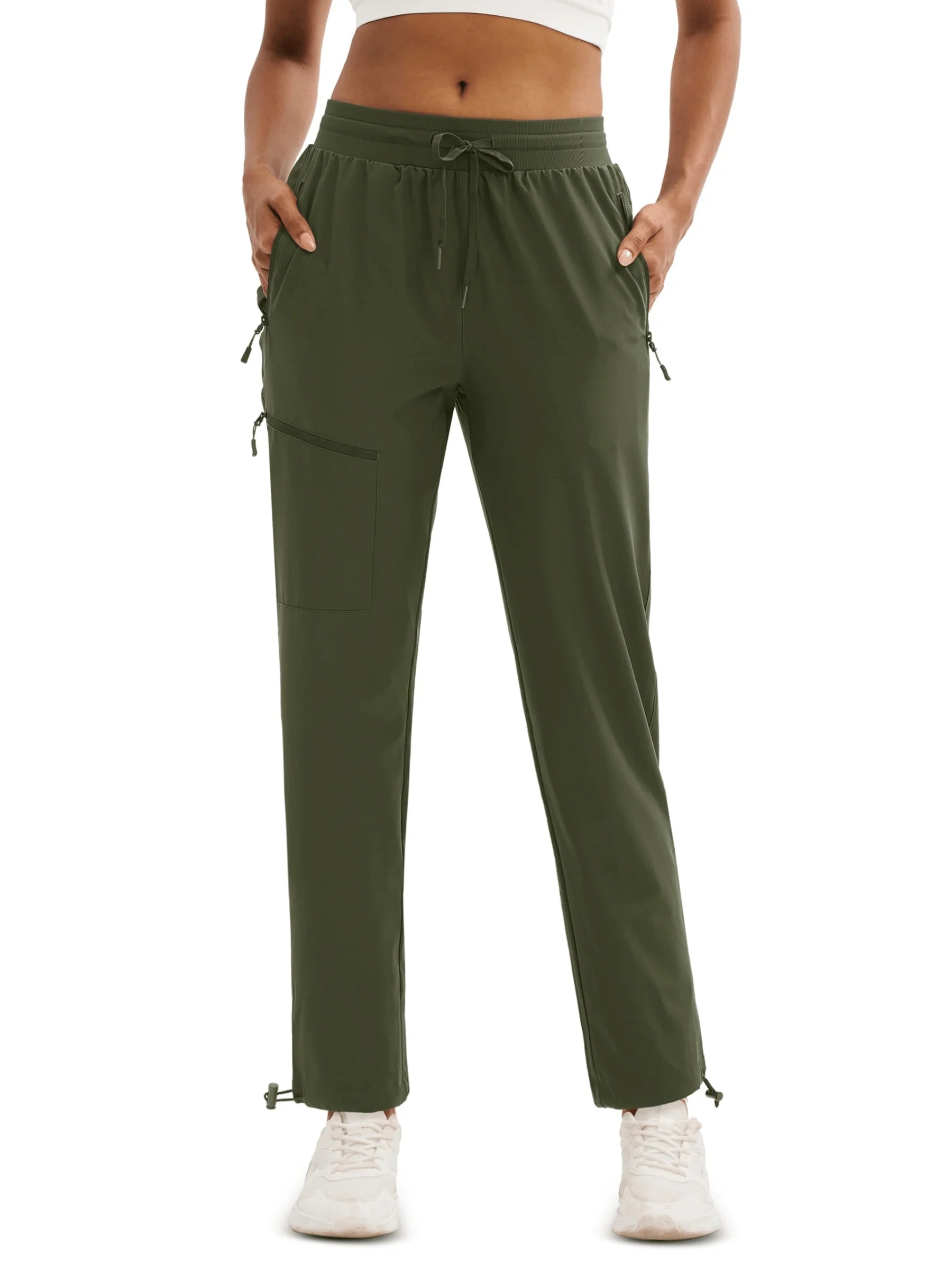 TACVASEN UPF50+ Quick Dry Cargo Pants Womens Outdoor Hiking 4 Pockets Sweatpants Breathable Waterproof UV Protection Trousers