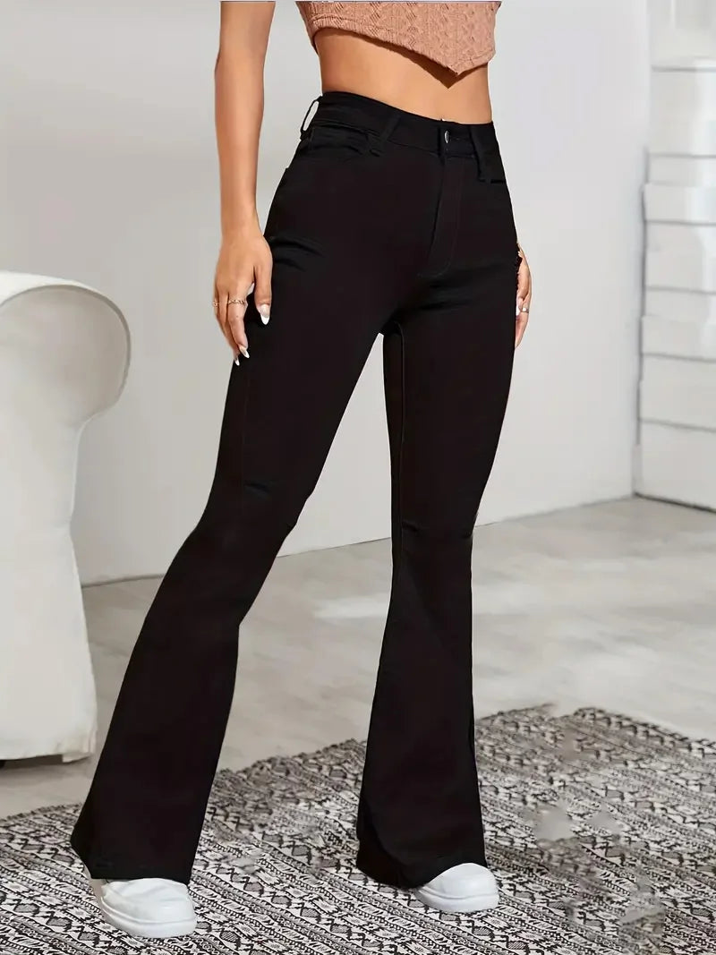 Denim High-Waist Flared Jeans