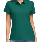 TACVASEN UPF50+ UV Protection Quick Dry Polo T-Shirts Womens Summer Short Sleeve Golf Sports Tee Shirts Breathable Workout Tops