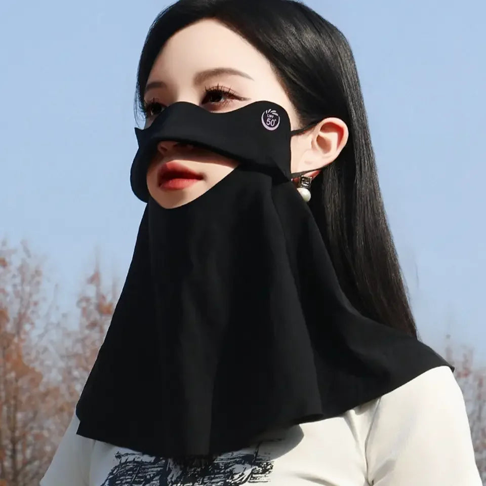 3D Ice Silk UPF50+ UV Protection Face Mask for Women Summer Outdoor Cycling Hiking 360° Face Neck Cover Cool Balaclava Scarf