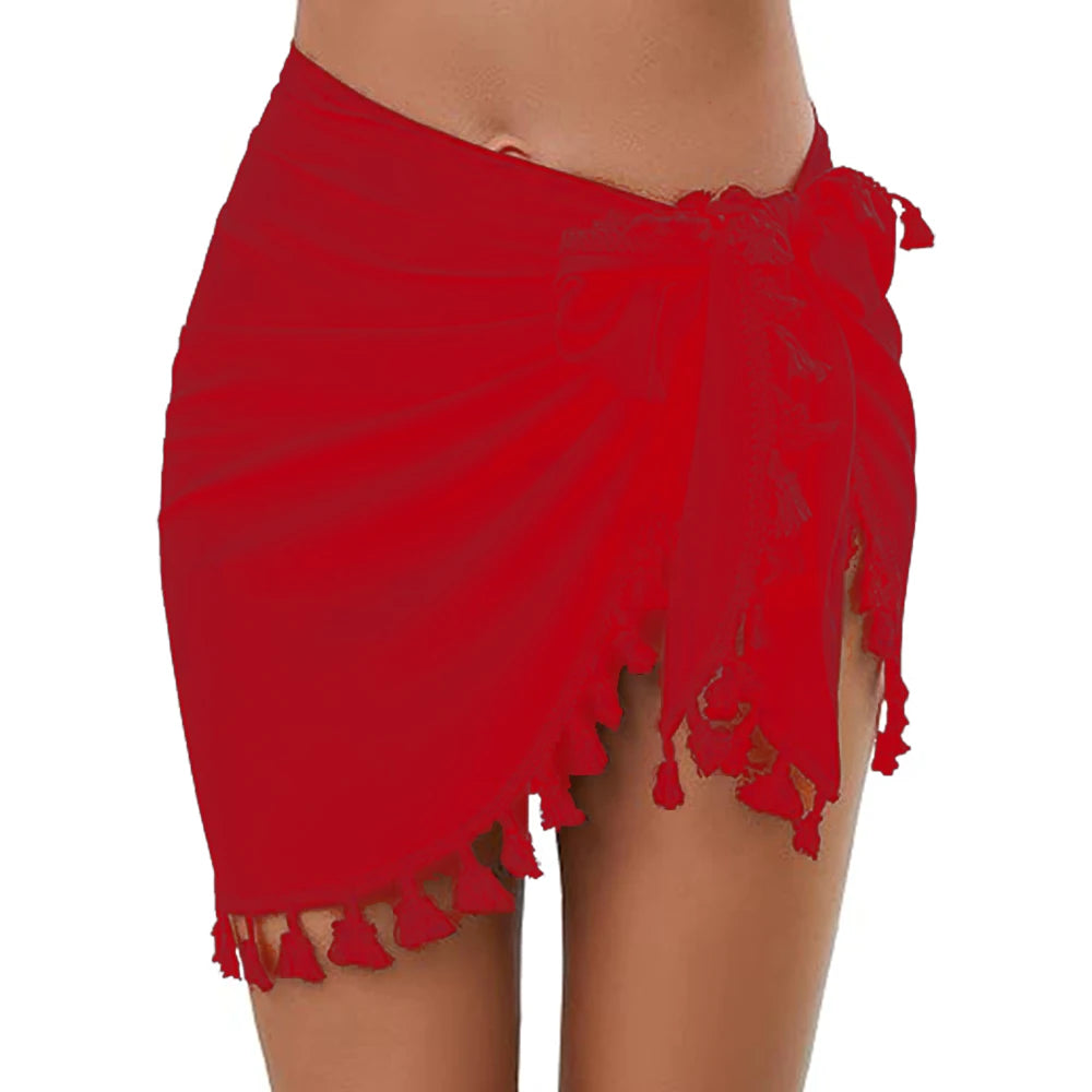 Tassel-Trim Beach Sarong
