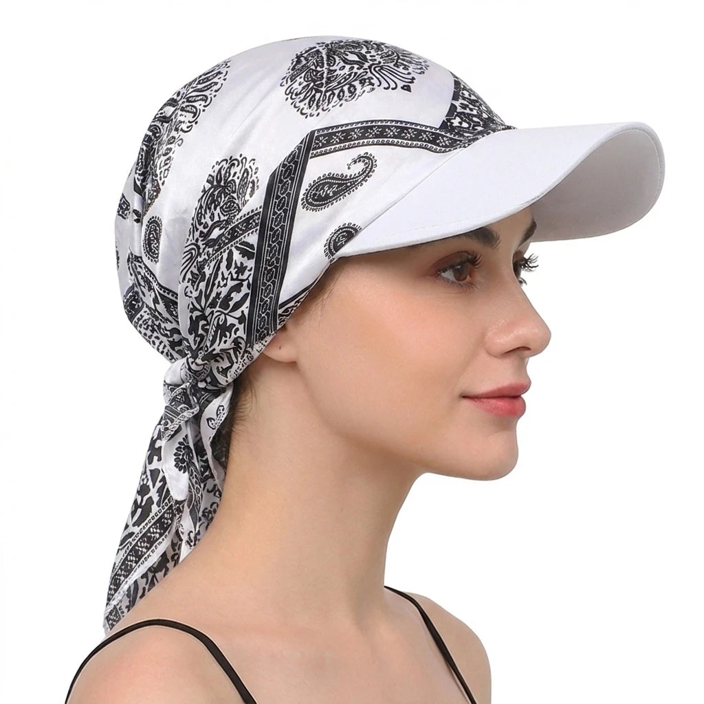 Satin Print Scarf Cap