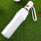 1pc-Korean Transparent Umbrella Folding Automatic Open And Close Umbrella Mori Three-fold Student Sunny Umbrella