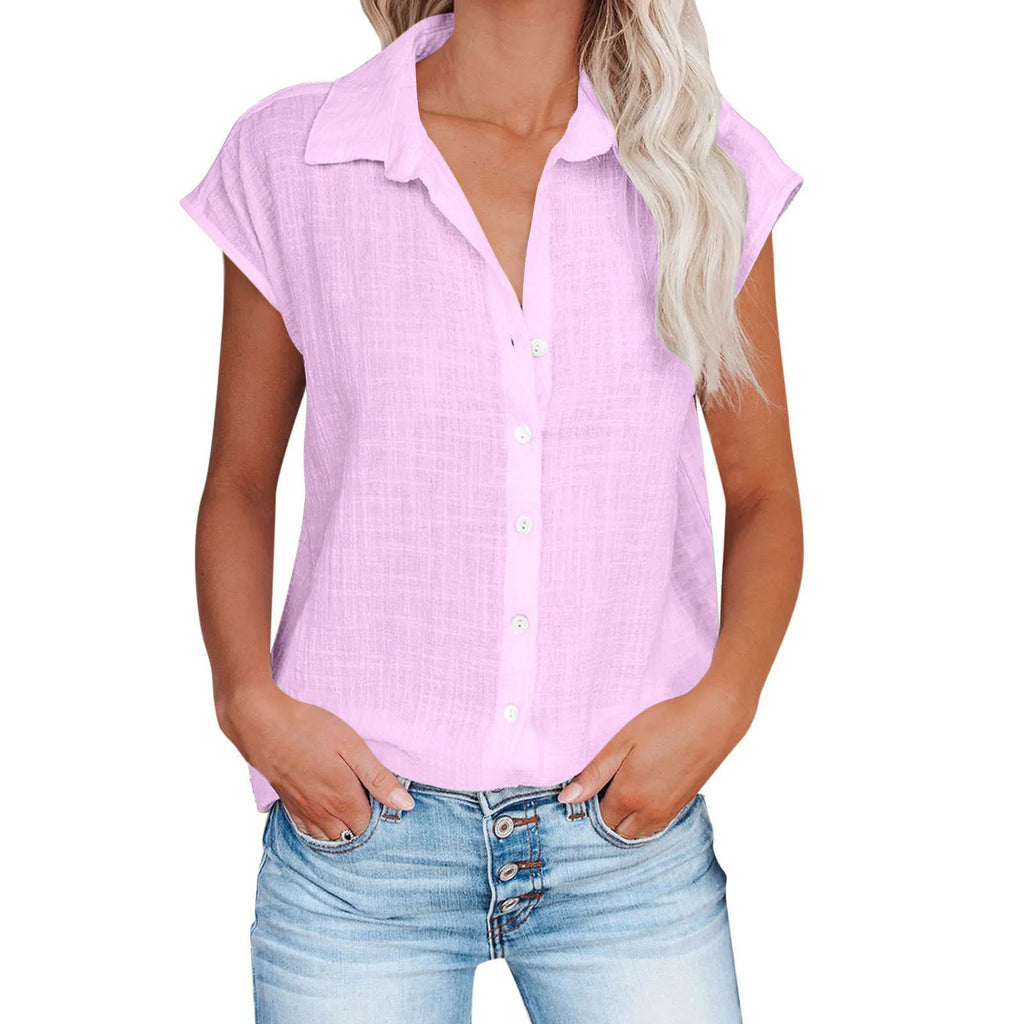 Cotton-Linen Short-Sleeve Relaxed T-Shirt