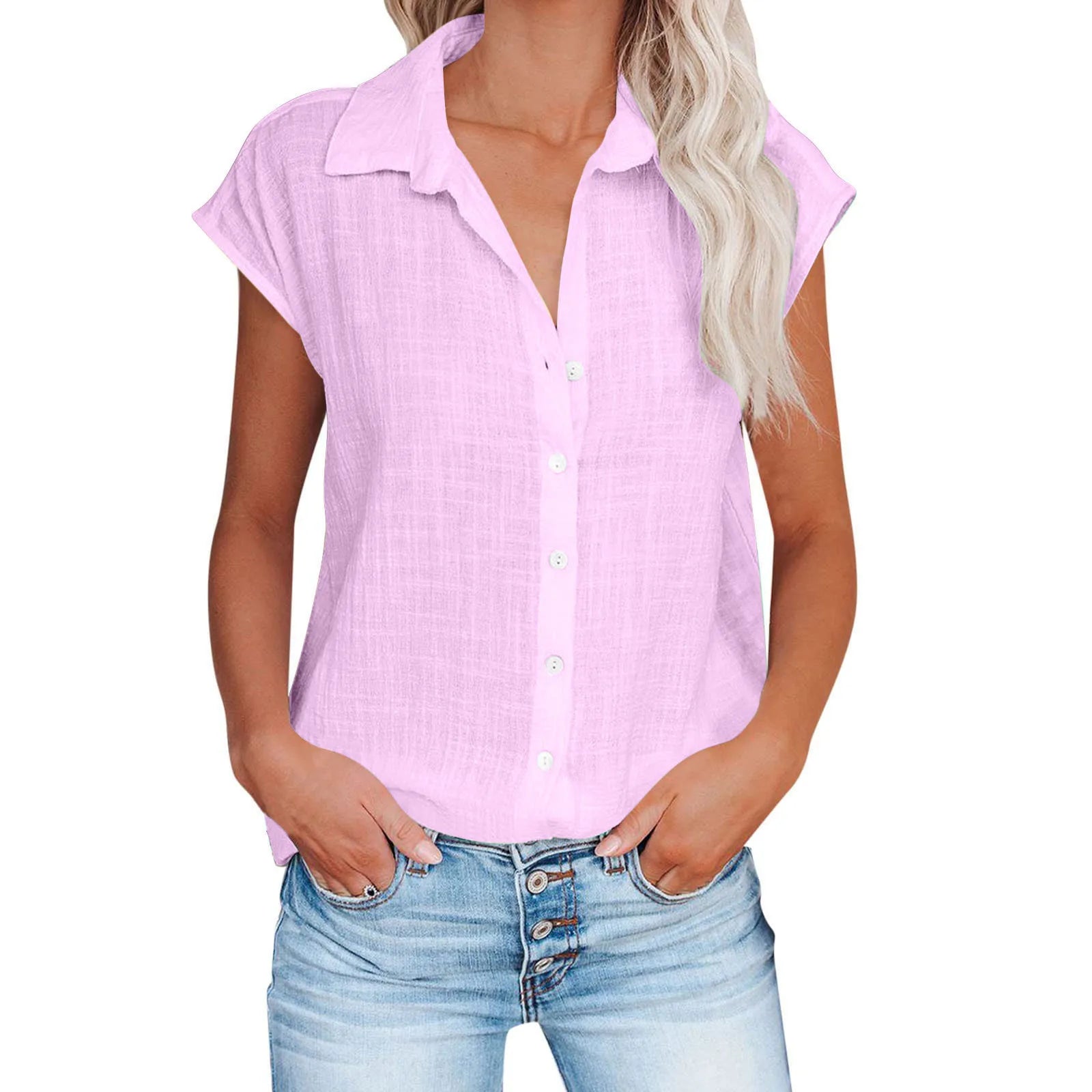 Cotton-Linen Short-Sleeve Relaxed T-Shirt