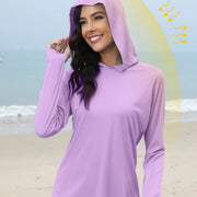 Women's Sunscreen Hoodie with Thumb Buckle and Hidden Ponytail Hole, Outdoor Running Fitness Sports, Leisure Sunscreen T-shirt