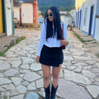 Asymmetric High-Waist Skort