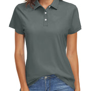TACVASEN UPF 50+ Short Sleeve Golf Polos Shirts High Elastic Womens Sun Protection T-shirts Quick Dry Workout Tee Pullover Tops