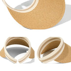 Open-Crown Straw Sun Visor