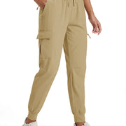 TACVASEN Women's Quick Dry Waterproof Cargo Pants Lightweight UPF 50 Athletic Jogger Pants Travel Hiking Pants Velcro Pockets