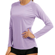 KEFITEVD Quick Dry Women's UPF 50+ Long Sleeve T-Shirts Skin Sun/UV Protection Breathable Lightweight Swim Outdoor Hiking Shirts