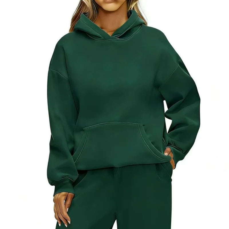 Relaxed Long-Sleeve Pullover Hoodie