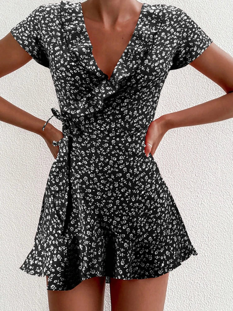 Floral Ruffle Mini Dress