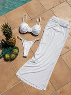 Balconette Bikini & Maxi Skirt Three-Piece Set