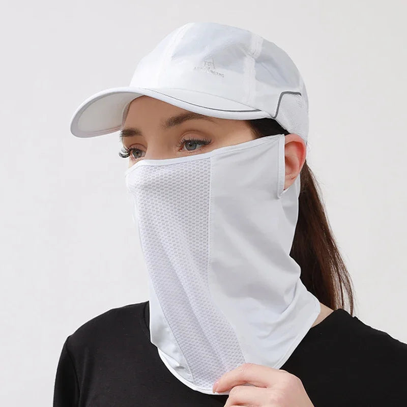 Ice Silk UV Face Scarf for Women Men, Sun Protection Neck Cover, Breathable Sports Mask for Golf Cycling Outdoor sun screen