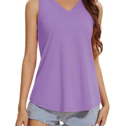 TACVASEN Women's Tank Tops Soft Loose Casual Flowy Basic Sleeveless Summer V Neck Tee Shirts Camisole Running Outfits Clothes
