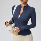 2026 Summer New Women's Sun Protection Jacket with Stand-up Collar Waist-Cinching Slim-Fit Long Sleeve Cardigan Yoga Top
