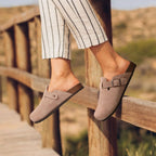 Suede-Look Cork Footbed Clogs