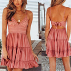 Lace V-Neck Mini Dress