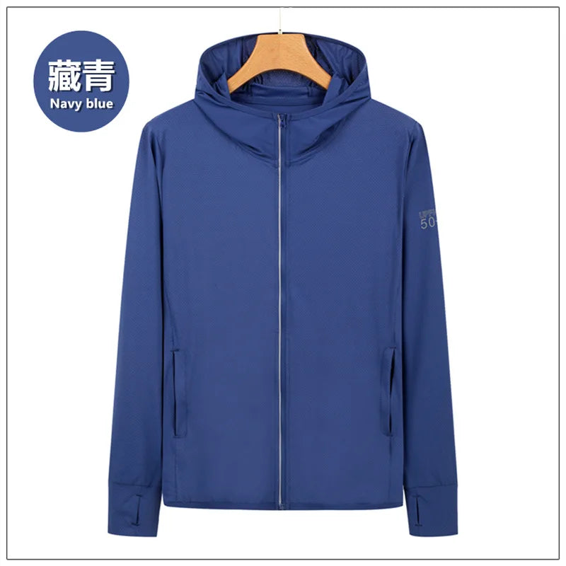 UPF50+ Sun Protection Jacket for Men and Women Sports Clothing Ice Silk skin Coat for Walking Travel and Fishing Sports