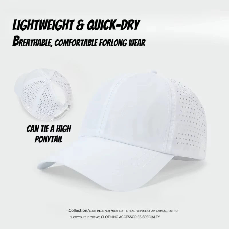 Washed High Ponytail Baseball Cap
